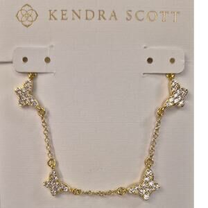 Kendra Scott Lillia Crystal Strand Butterfly Necklace Gold Rhinestone